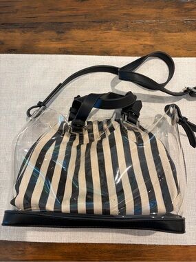 👜Clear Tote/Handbag with  a Striped Insert